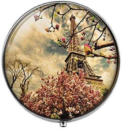 אביב בפריז - אייפל מגדל אמנות תמונה גלולת תיבה - קסם גלולת תיבה - זכוכית סוכריות תיבה