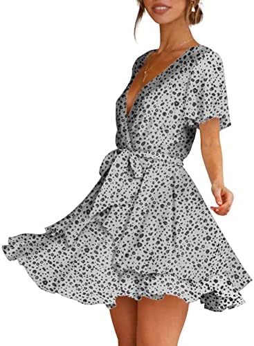 נשים קיץ שמלה מזדמן פרחוני הדפסת שרוולים קצר מיני שמלה אלגנטית מסיבת קוקטייל שמלות