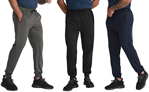 מכנסי טרנינג רצים אימון ריצה: מכנסי ספורט לגברים עם כיסים סט 3 חלקים לריצה בחדר כושר