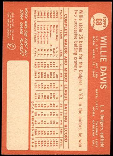 1964 Topps 68 ווילי דייוויס לוס אנג'לס דודג'רס NM Dodgers