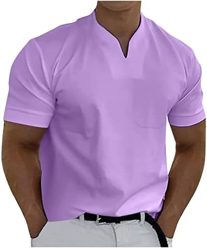 גברים בגדים אופנה 2023 חולצות סוודר שרוול קצר של קיץ אימון אימון ספורט חולצה סולידית מזדמנת חולצה V-Neck