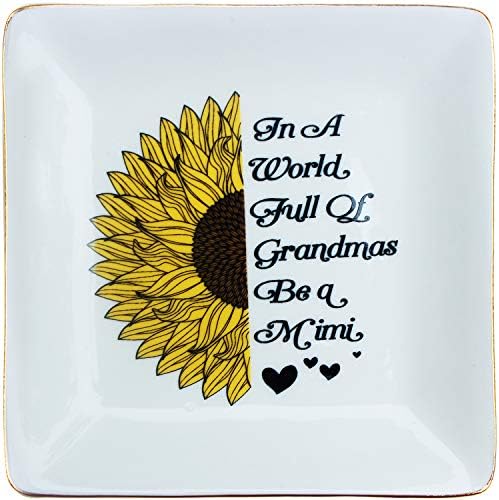 מתנות סבתות סבתות קרמיקה צלחת טבעת קרמיקה צלחת תכשיט דקורטיבית לסבתא סבתא-בעולם מלא סבתות להיות מימי