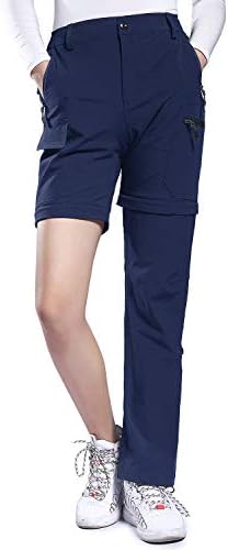 מכנסי הליכה של Hiauspor נשים נראות להמרה רוכסן קל משקל מכנסיים מהירים יבש חיצוני מכנסיים upf 50+