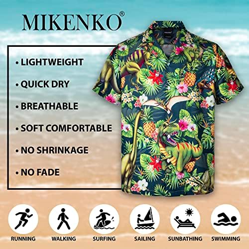 MIKENKO חולצה הוואי מצחיקה שרוול קצר טרופי כפתור חוף קיץ בירה בירה BIGFOOT HAWAIIAN חולצות לגברים 3XL