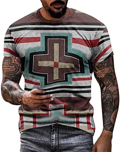 חייל ZHDD חולצות טריקו שרוול קצר לרחוב האופנה Mens 3d Aztec אופנה גרפית טי צמרות רטרו שריר חולצת טשט