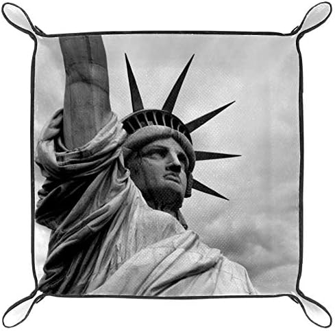 אייסו שרות מגש אמריקאי פסל חירות ניו יורק הדפסת עור תכשיטי מגשי ארגונית תיבת עבור ארנקים, שעונים, מפתחות,