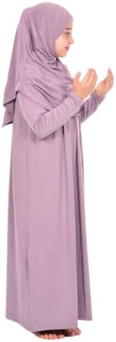 פרין ילדים תפילת שמלת בגדים מוסלמיים עבור בנות ארוך שרוול העבאיה עם חיג 'אב שתי חתיכה מקסי האסלאמי סט