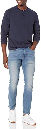 חולצת הנלי עם שרוול ארוך בכושר רגיל לגברים של אמזון יסודות