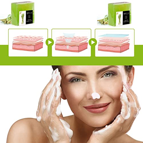 אוקפאן 2 יחידות סיטרונלה סבון, בר סבון לשטוף גוף עשב לימון טבעי לגוף & מגבר; עור פנים.