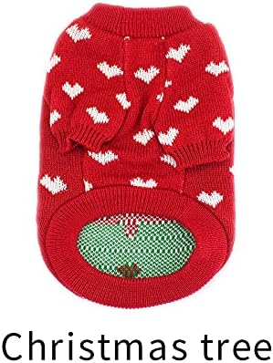 Gogo Huang Snitwear Tree Tree סוודרים - סוודר בגדי חיות מחמד לחופשה חמה בחורף - שנה חדשה אדום רך חג