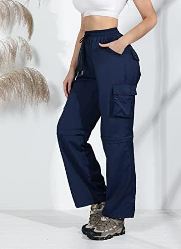 מכנסי מטען יבש מהיר לנשים מכנסיים קלים ומכנסיים עמידים במים עם כיסים עם כיסים