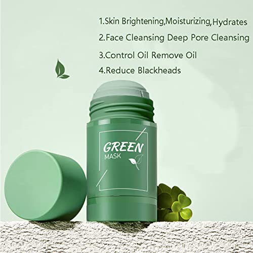 איילינק 2 חבילה ירוק תה טיהור חימר מקל מסכה, ירוק תה ניקוי מסכת חטט מסיר, פנים לחות שמן שליטה עמוק נקי