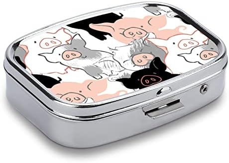 גלולת תיבת חזיר דפוס כיכר בצורת רפואת לוח מקרה נייד הפילבוקס ויטמין מיכל ארגונית גלולות מחזיק עם 3 תאים