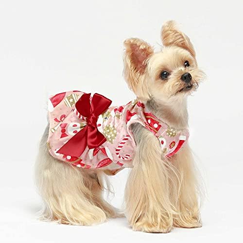 תלבושת חג המולד של כלב Fitwarm, שמלת כלבים קטיפה קלה, בגדי חורף לכלבים לילדה של כלבים קטנים, לבוש חתולים,