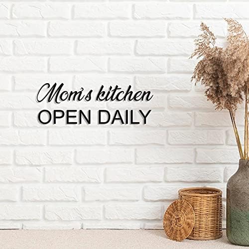 מטבח של אמא פתוח שלט מתכת יומי שלט מונוגרמה שלט מטבח גזרת מתכת שלט קיר אמנות בית מבטא בית עיצוב חתונה