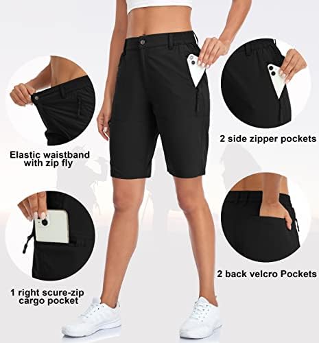 מכנסי טיולים רגליים של Nomolen 10 מכנסיים קצרים לנשים מהירות יבש קלות גולף ארוך מטען מכנסיים מזדמנים