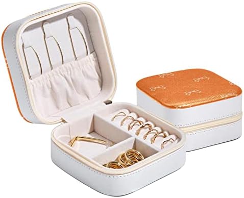 קופסת תכשיטים מטיילים של Rodailycay עם רוכסן כפול, מארגן תכשיטים של קשת תפוזים מארגן תכשיטים קטנים מחזיק