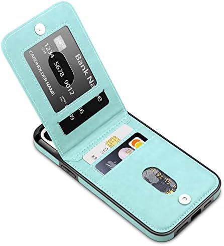 13 מקרה לנשים, שכבה כפולה קל משקל פרימיום עור אייפון 13 ארנק מקרה עם מחזיקי כרטיס מנעול מגנטי להעיף