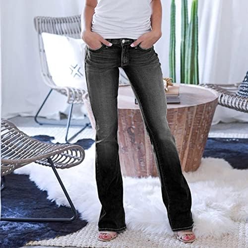 Miashui מכנסי ג'ין קצרים לנשים נשים סקסיות אמצע מותן במותניים תחתונות פעמון נמתח ג'ינס רופף ג'ינס בגודל