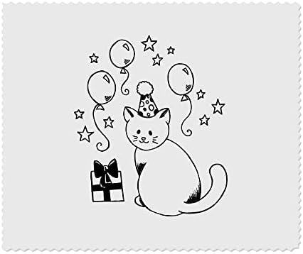 עזידה 2 x 'חתול יום הולדת' עדשה מיקרו -סיבית/כוסות מטליות ניקוי
