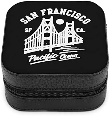 סן פרנסיסקו גשר הזהב גשר קופסאות תכשיטים ירח עור PU עור נייד אחסון מחזיק קופסאות מיני מארז לנשים מתנה