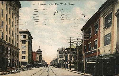 יוסטון סטריט וויו פורט וורת', טקסס טקסס גלויה עתיקה מקורית 1911