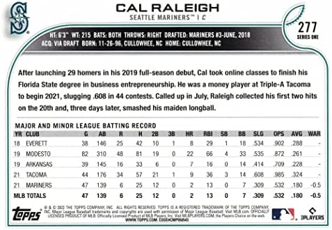 2022 טופס בייסבול 277 כרטיס טירון של קל ראלי