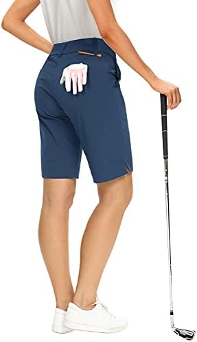 Hiverlay Womens Golf Shorts Upf 50+ Qucik מכנסי ברמודה יבש קצרים טיולים רגליים מכנסיים קצרים עם כיסי