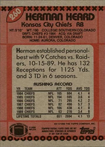 1990 Topps 260 הרמן שמע את צ'ייפס NFL כרטיס כדורגל NM-MT