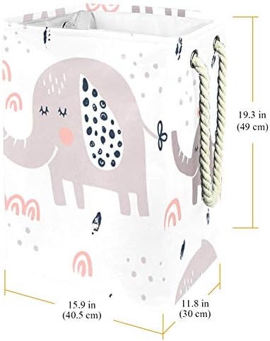 דפוס חמוד פילים 300 ד אוקספורד עמיד למים בגדי סל גדול כביסה סל עבור שמיכות בגדי צעצועי בחדר שינה