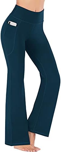 מכנסי יוגה של Heathyoga לנשים קפריס מגף מכנסי יוגה עם כיסים לנשים מכנסי קפרי לנשים מכנסי יבול אימון