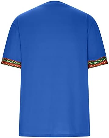 חולצת טי אפריקאית דשיקי אפריקאית מסורתית פרחונית פרחונית פרחונית V צוואר דק חולצות בכושר חולצות שרוול