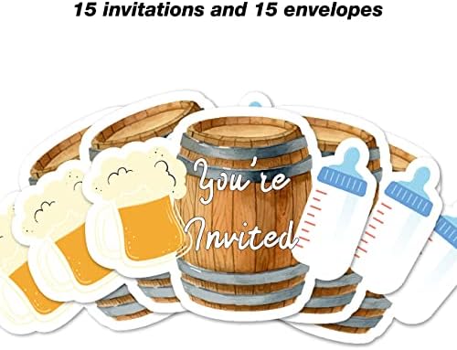 תינוק מתבשל הזמנות למסיבת מקלחת לתינוקות הזמנות בצורת הזמנות מילוי סט של 15 עם מעטפות חמוד מזמין כרטיסים
