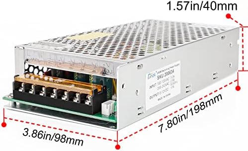 אספקת חשמל של DROK 12V, AC 110V 220V עד DC 0-12V 17A 200W ממיר באק, מתאם LED משתנה מתכוונן מוסדר 5V