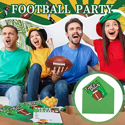 60 יח 'הכדורגל כדורגל כדורגל למסיבת יום הולדת הזמנות לבנים עם מעטפות מסיבת ספורט כרטיסים מזמין זמן משחק