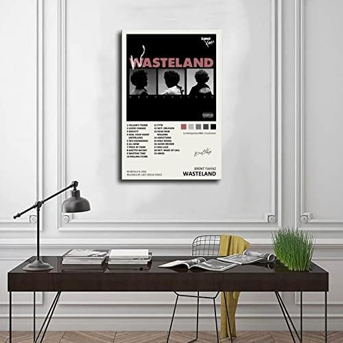 Ygulc brent poster faiyaz wasteland אלבום מוזיקה עטיפת עטיפה חתומה במהדורה מוגבלת בד קיר קיר קיר דקור