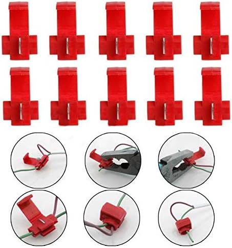 100 יחידות מהיר אחוי נעילת חוט מסופי מלחץ חשמל כבל מחברים ערכת כבל נגרות אדום עבור אוג 16-22