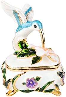 ג'אנשה קופסאות ציפורים חמודות קופסאות תכשיטים ציפורות ציורות ציינות ביד בעלי חיים אמייל קופסת תכשיטים