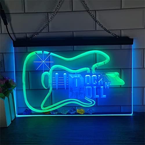 שלט ניאון גיטרה DVTEL, שלט ניאון LED דוגמנות אור אור אותיות זוהרות שלט פאנל אקרילי ניאון אור דקורטיבי,