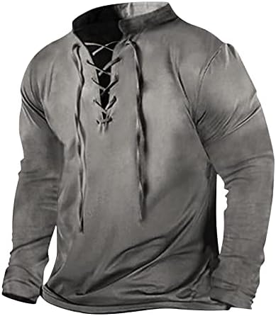שרוול ארוך שרוול ארוך של Adowbew חולצת הנלי רטרו רטרו בסגנון אתני אצטק צמרות כפתור מזדמן למטה חולצות