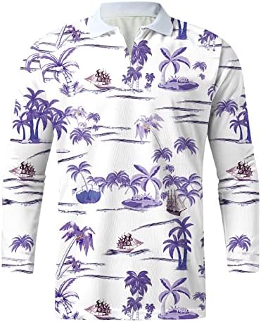 אופנה חולצה גברים גברים מקרית אביב קיץ ארוך שרוול סידור יומי צוואר חולצה מודפס טי חולצה למעלה חולצה