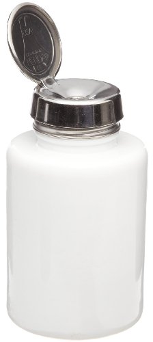 MENDA 35387 4 גרם בקבוק זכוכית לבן עגול עם נירוסטה משאבת מגע אחת
